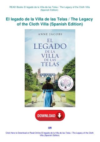 READ Books El legado de la Villa de las Telas  The Legacy of the Cloth Villa (Spanish Edition)