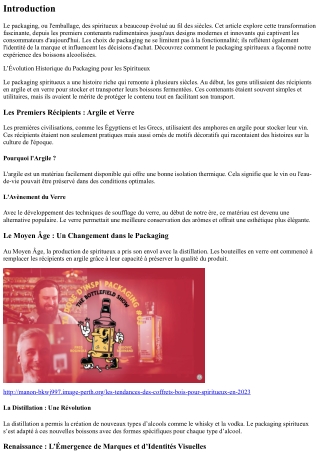 L’Évolution Historique du Packaging pour les Spiritueux