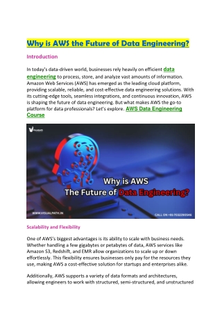 AWS Data Analytics Training - Data Engineering course in Hyderabad