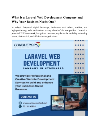 What is a Laravel Web Development Company and Why Your Business Needs One