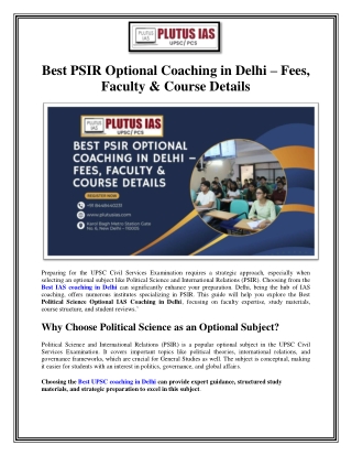 Best PSIR Optional Coaching in Delhi