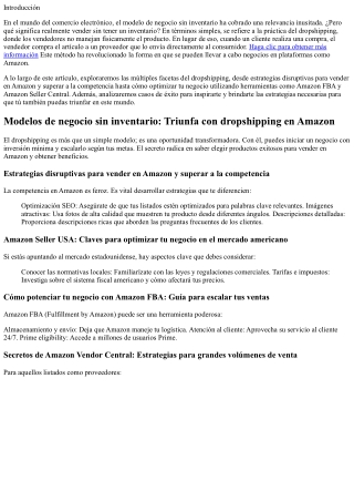 Modelos de negocio sin inventario: Triunfa con dropshipping en Amazon
