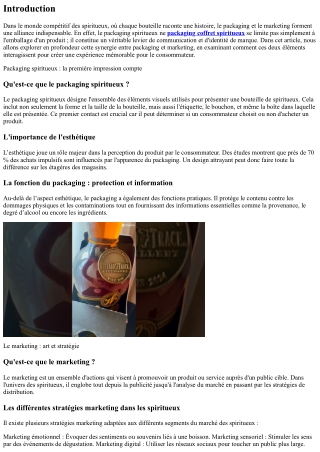 Packaging et marketing : une alliance essentielle pour les spiritueux