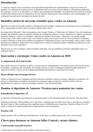 **Identifica nichos de mercado rentables para vender en Amazon**