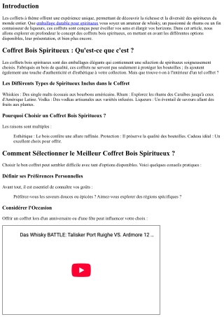 Coffrets à Thème : Voyager à Travers les Spiritueux du Monde