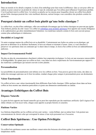 Pourquoi choisir un coffret bois plutôt qu’une boîte classique ?