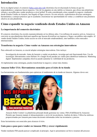 Cómo expandir tu negocio vendiendo desde Estados Unidos en Amazon