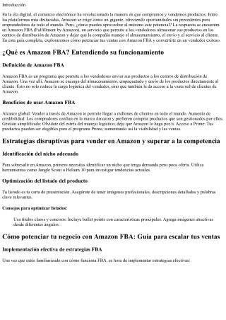 Potencia tus ventas con Amazon FBA: Guía infalible para emprendedores