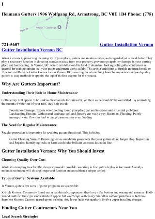 How to Find Reliable Gutter Contractors in Vernon, BC