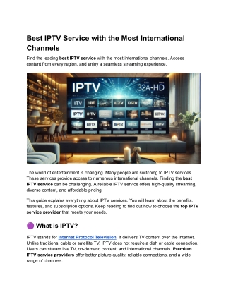 Best IPTV Service with the Most International Channels