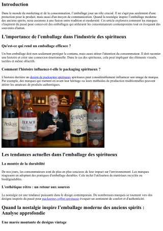 Quand la nostalgie inspire l’emballage moderne des anciens spirits