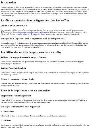 Le rôle du sommelier dans la dégustation d’un bon coffret