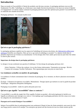 Packaging et accessibilité : rendre les spirits attrayants pour tous