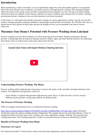 Maximize Your Home's Potential with Pressure Washing from Lakeland