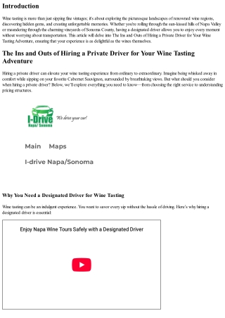The Ins and Outs of Hiring a Private Driver for Your Wine Tasting Adventure