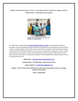 Breast reduction doctors in Pune – Get expert breast reduction surgery with Dr.