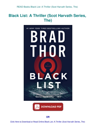 READ Books Black List A Thriller (Scot Harvath Series  The)