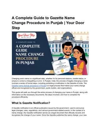 A Complete Guide to Gazette Name Change Procedure in Punjab _ Your Door Step