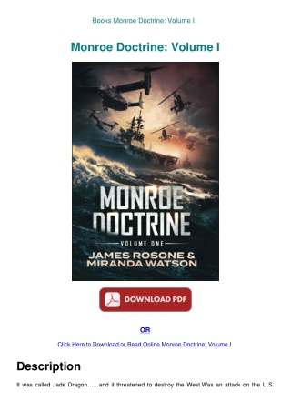Books Monroe Doctrine Volume I