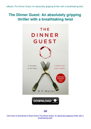 eBooks The Dinner Guest An absolutely gripping thriller with a breathtaking twist
