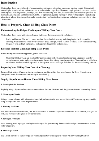 How to Properly Clean Sliding Glass Doors: Advice from our Professionals