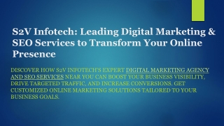 S2V Infotech: Leading Digital Marketing & SEO Services to Transform Your Online