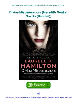 eBooks Divine Misdemeanors (Meredith Gentry Novels (Bantam)) 