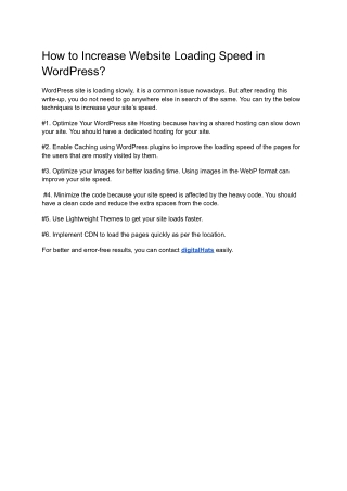 How to Increase Website Loading Speed in WordPress