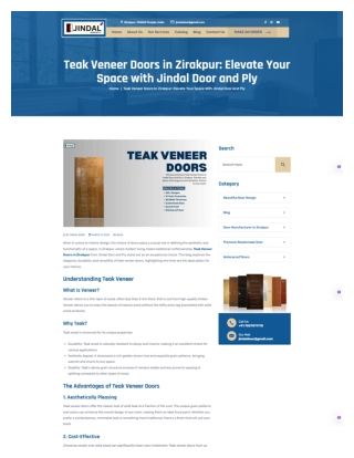 Teak Veneer Doors in Zirakpur By Jindal Door And Ply