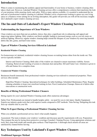 The Ins and Outs of Lakeland's Expert Window Cleaning Services
