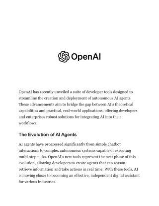 OpenAI’s New Tools for Building AI Agents