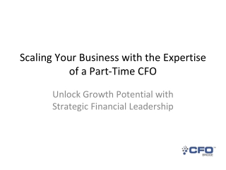 Scaling Your Business with the Expertise of a Part-Time CFO