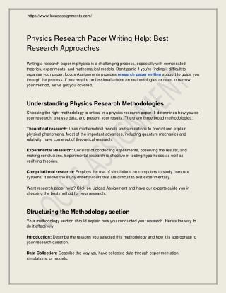 Get Top-notch Physics Research Paper Writing Help