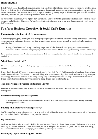 Fuel Your Business Growth with Social Cali's Expertise