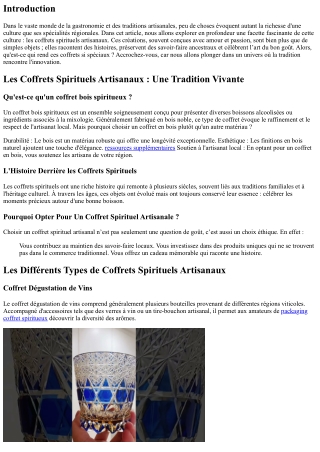 Spécialité régionale : Découverte des coffrets spirituels artisanaux