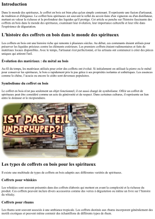 L'histoire des coffrets en bois dans le monde des spiritueux