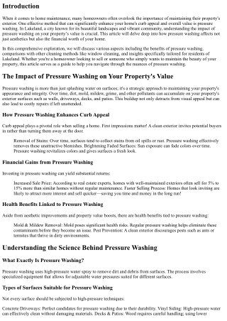 The Impact of Pressure Washing on Your Property's Value: Insights from Lakeland