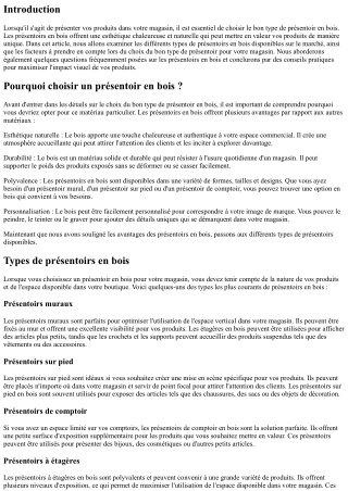 Comment choisir le bon type de présentoir en bois pour mettre en valeur vos prod