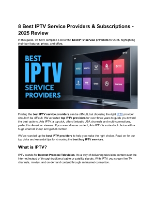 8 Best IPTV Service Providers & Subscriptions - 2025 Review