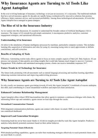 Why Insurance Agents are Turning to AI Tools Like Agent Autopilot