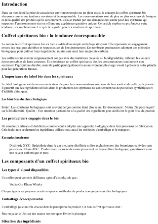 Coffret spiritueux bio : la tendance écoresponsable