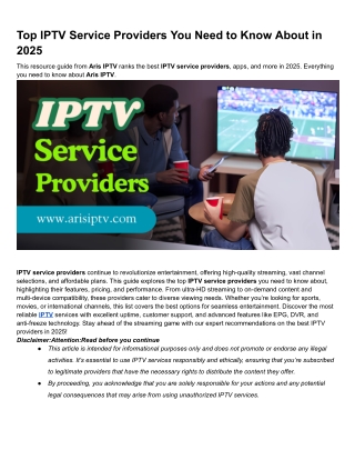 Top IPTV Service Providers You Need to Know About in 2025