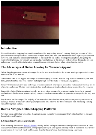 Browsing the World of Online Shopping for Women's Garments