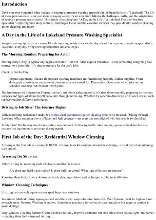 A Day in the Life of a Lakeland Pressure Washing Specialist