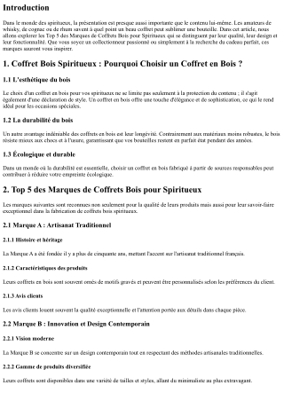 Top 5 des Marques de Coffrets Bois pour Spiritueux