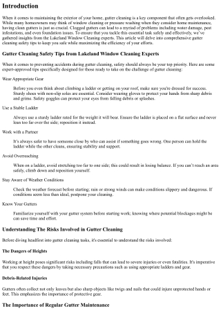 Gutter Cleaning Safety Tips from Lakeland Window Cleaning Experts