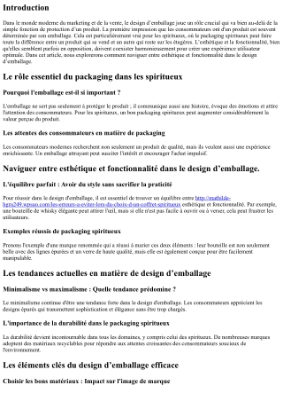 “Naviguer entre esthétique et fonctionnalité dans le design d’emballage.”