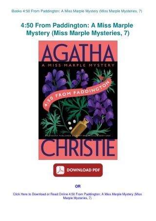 Books 450 From Paddington A Miss Marple Mystery (Miss Marple Mysteries  7)