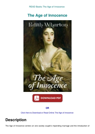 READ Books The Age of Innocence