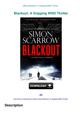 eBook Blackout A Gripping WW2 Thriller